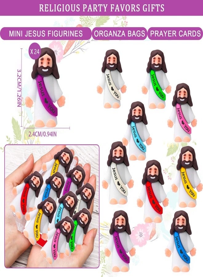 Cherislpy 24 Pcs Jesus Toys Mini Rubber Little Jesus Figurine to Hide and Seek Religious Sunday School Gifts for Kids Girls Boys Party Favors School Baptism Stuffers - Image 3